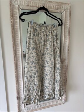 Rylee + Cru Cream Dress with Blue Floral Print